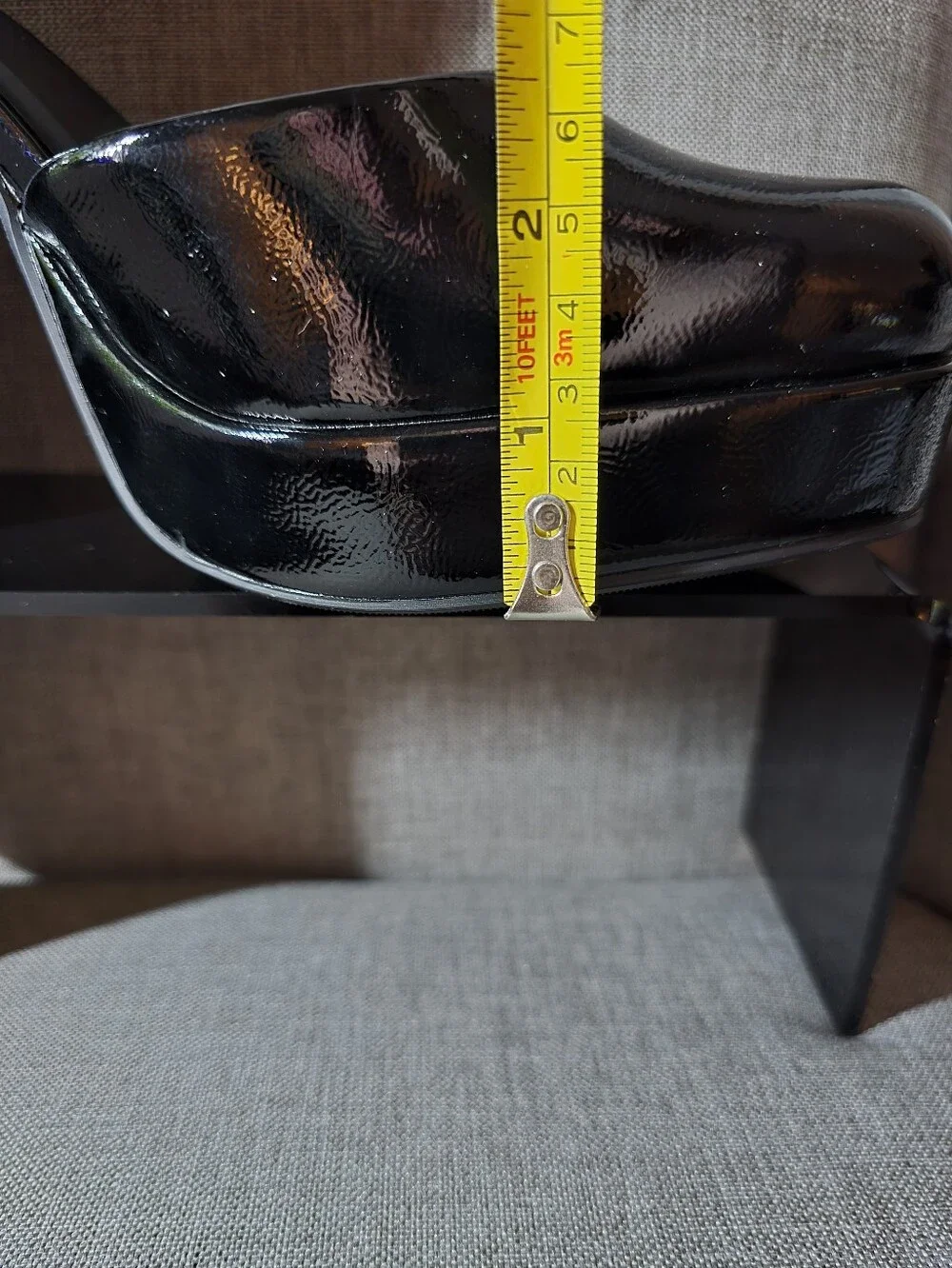 Soda Black Patent Platform Mary Jane Heels 'YUCKI' sz 11